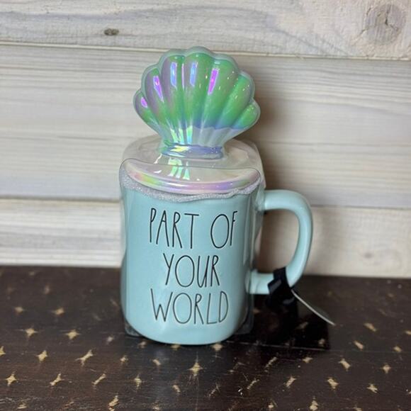 Rae Dunn Mermaid Mug With Seashell Lid Part‎ Of Your World Ocean - Picture 1 of 1